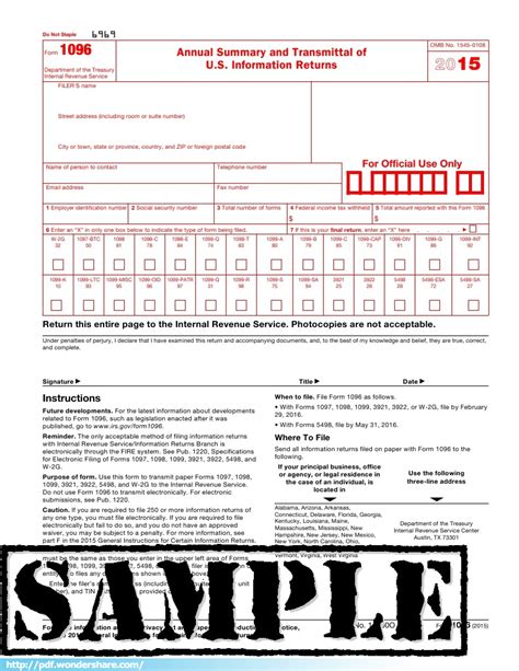 Form 1096 Word Template